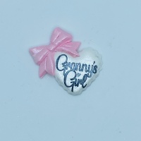 Granny's  Girl - white with pink Bow